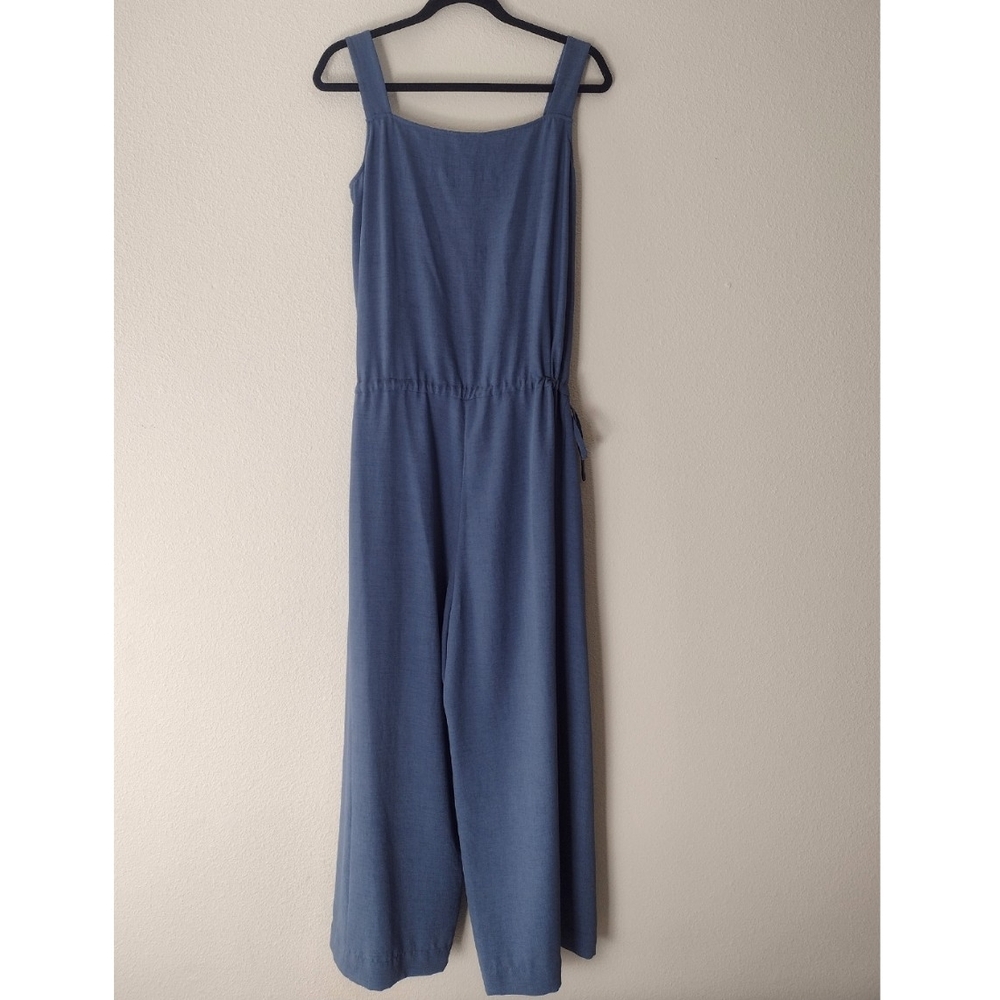 NAP Loungewear Drawstring Relaxed Fit Square Neck Wide Leg Jumpsuit Blue Size M - Picture 4 of 16